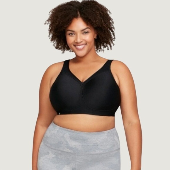 Glamorise Other - Glamorise Magic Lift Sport Bra Womens 38F Black High Impact Wireless
